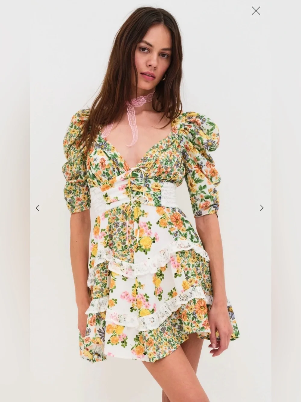 Rosalyn Mini Dress by for Love & Lemons Green / S by 75 Degrees and Fuzzy Rosalyn Mini Dress by for Love & Lemons Green / S by 75 Degrees and Fuzzy